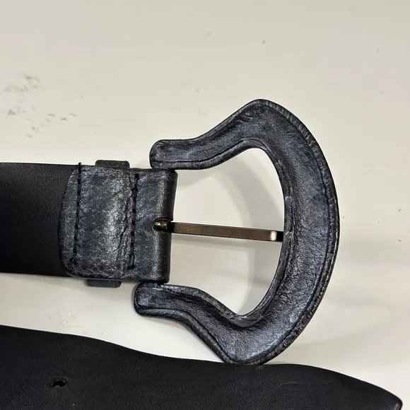 Orciani Black Leather Belt Women